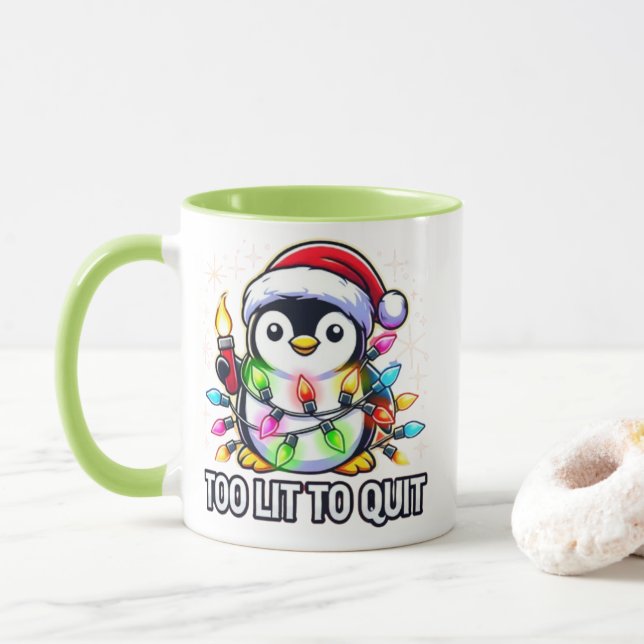 För att avsluta julpenguin mugg (Med munk)