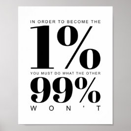 För att bli 1 procent | Motiveringsoffert Poster