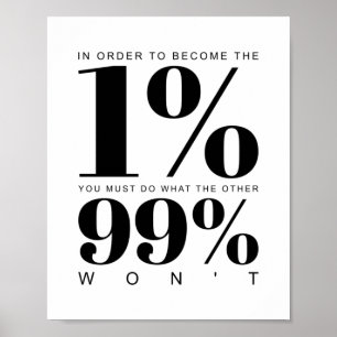 För att bli 1 procent Motiveringsoffert Poster
