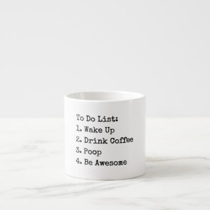 för att göra en lista med väckning efter kaffepake espressomugg