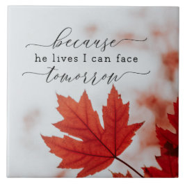 För att han lever kan jag Ansikte invänta inspirat Kakelplatta