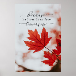 För att han lever kan jag Ansikte invänta inspirat Poster