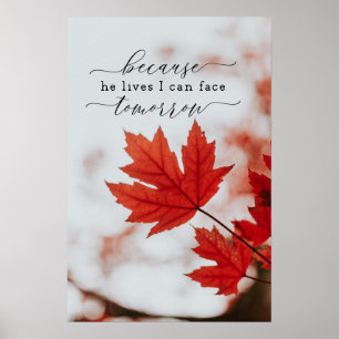 För att han lever kan jag Ansikte invänta inspirat Poster