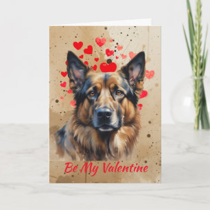 För att jag älskar dig så Woof Tysk Shepherd Alla Helgkort