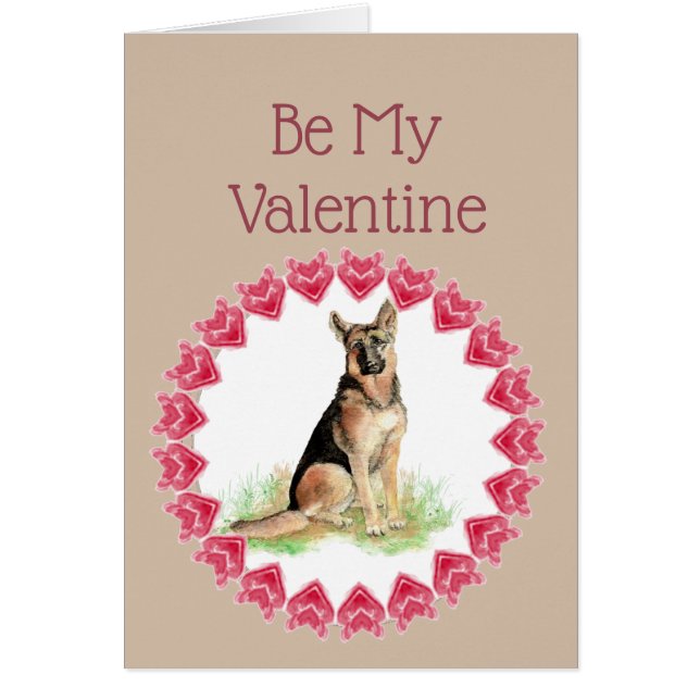 För att jag älskar dig tysk herdehund valentin hälsningskort (Framsidan)