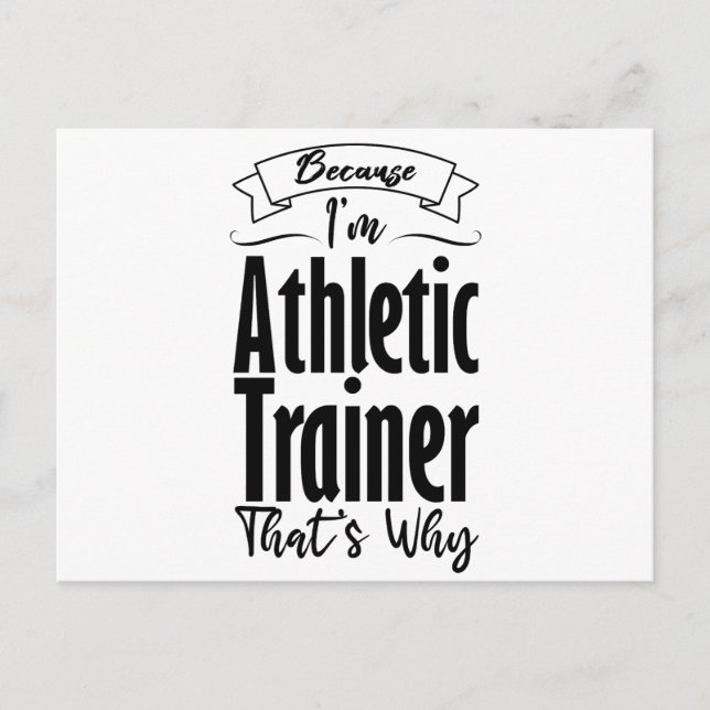 För att jag är atletisk tränare är det därför Kaff Vykort (Framsida)