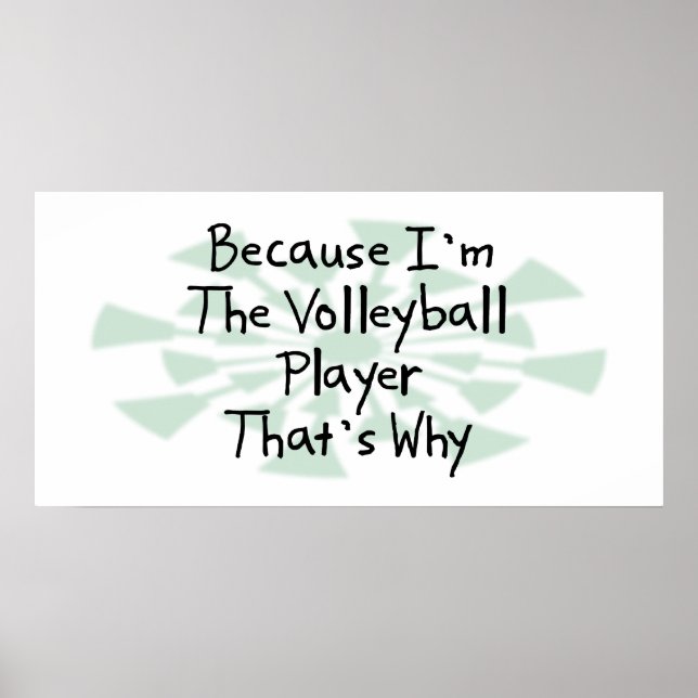 För att jag är Volleyball Player Poster (Framsidan)