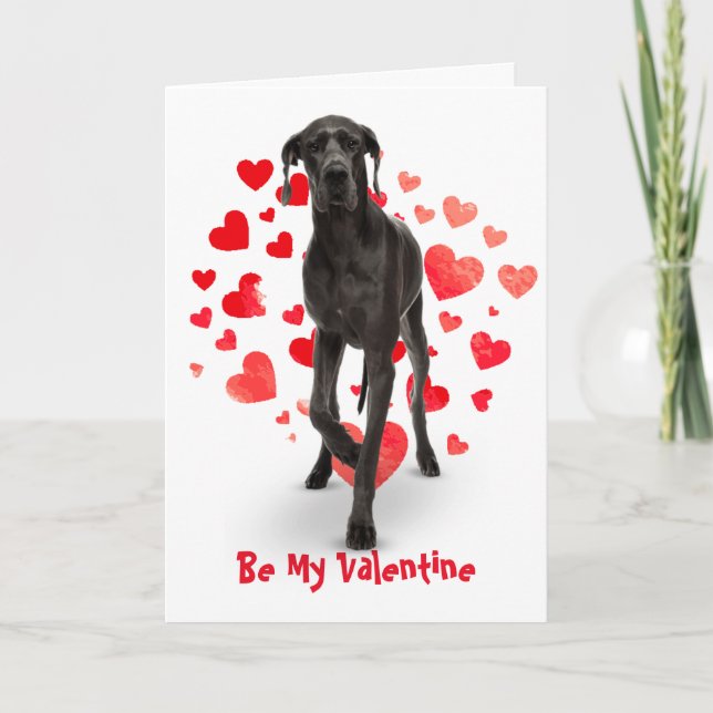 För att jag Woof Kärlek är du Great dane Hund Vale Helgkort (Framsida)
