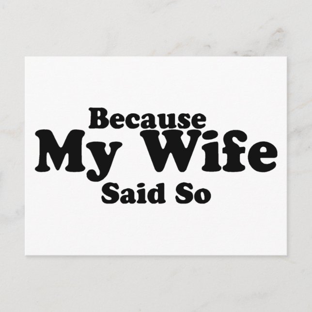 För att min fru sa det vykort (Framsida)