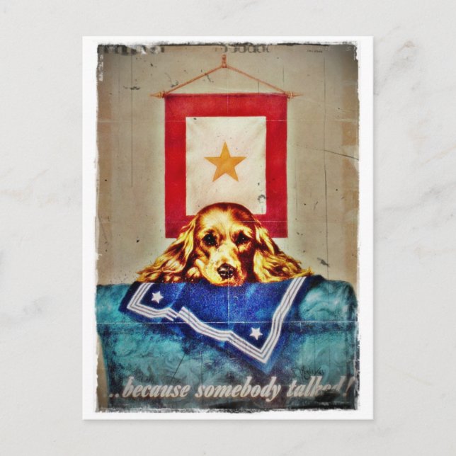 För att nån pratade en Ledsen Valp WWII Vykort (Framsida)