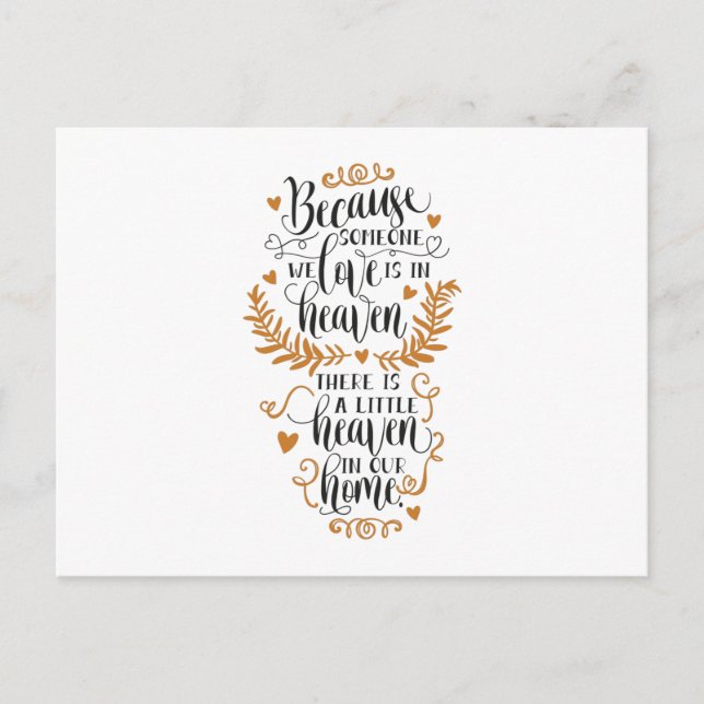 För att nån vi kärlek är i himlen vykort (Framsida)