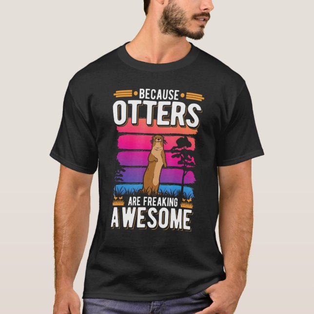 För att Otters flippar i fantastisk Otter T Shirt (Framsida)