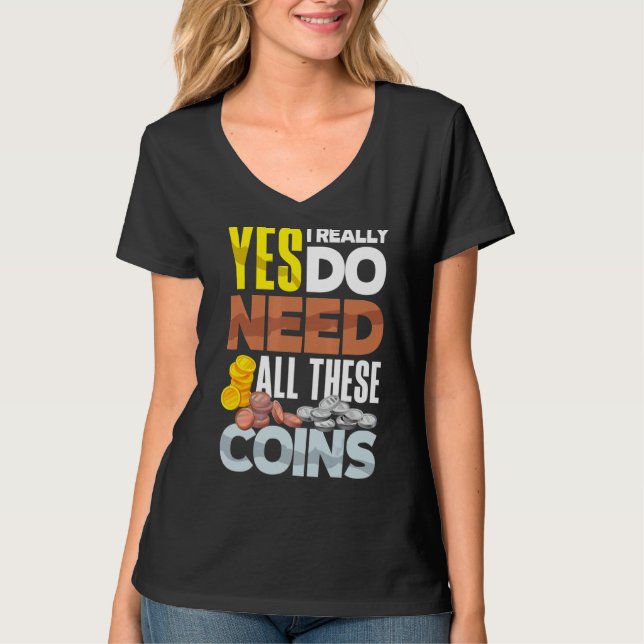 För att samla in numismatistiska numismatiker kräv t shirt (Framsida)