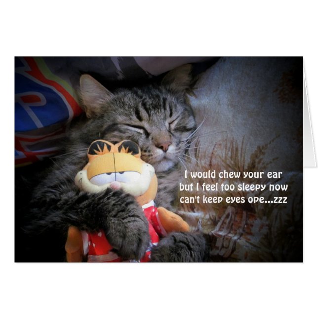 för att sömnig haiku hälsningskort (Framsidan Horizontal)