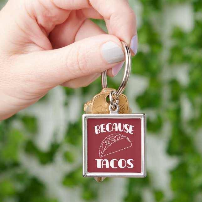För att Tacos Fyrkantig Silverfärgad Nyckelring (Hand)