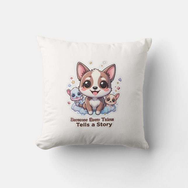 För att varje Taleus säger en story Cute Pet-Themm Kudde (Framsida)