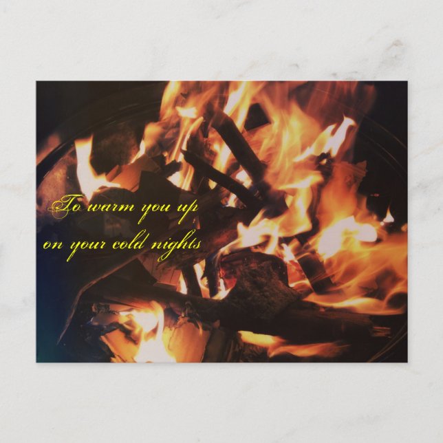 För att värma upp dig på kallets nätter vykort (Framsida)