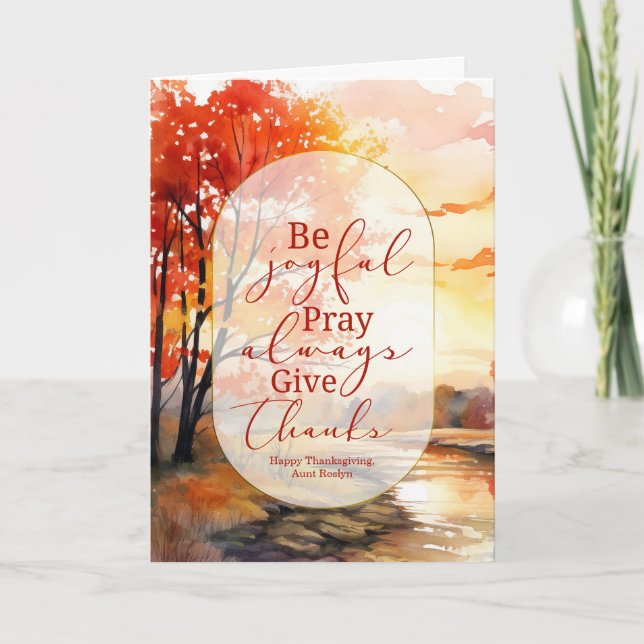 for Aunt Thanksgiving Autumn Foliage Custom Helgkort (Framsida)