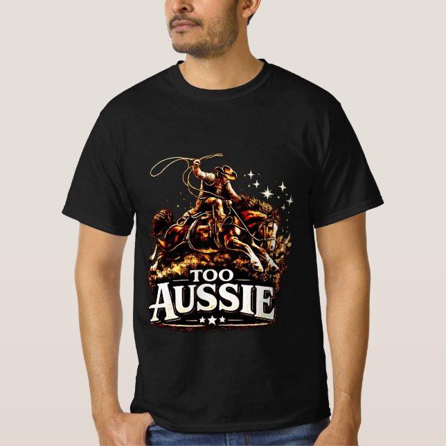 För Australienskt Cowboy Outback  T Shirt (Framsida)