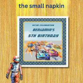  för automatisk Tävla för pojke 5:e Födelsedagsfes Pappersservett