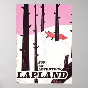 För äventyr Lappland vintage affisch