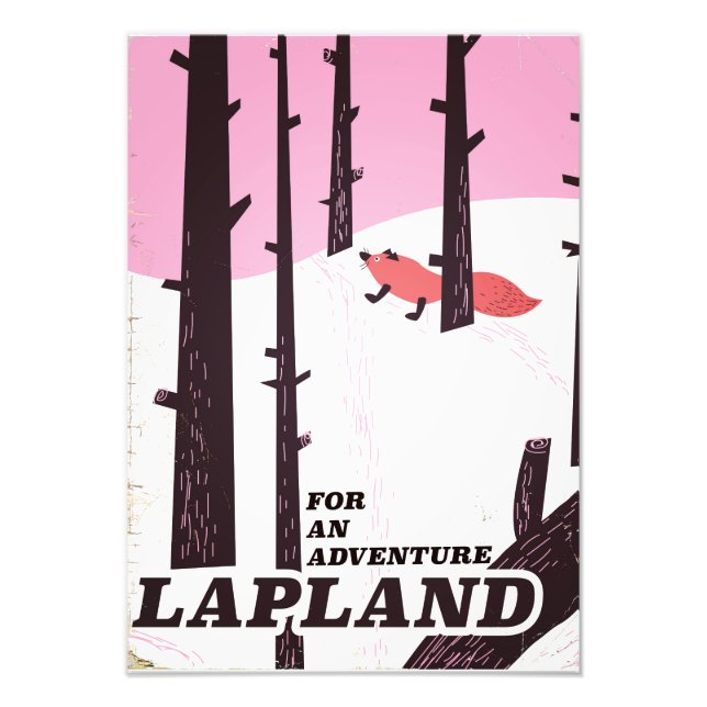 För äventyr Lappland vintage affisch Fototryck (Framsidan)
