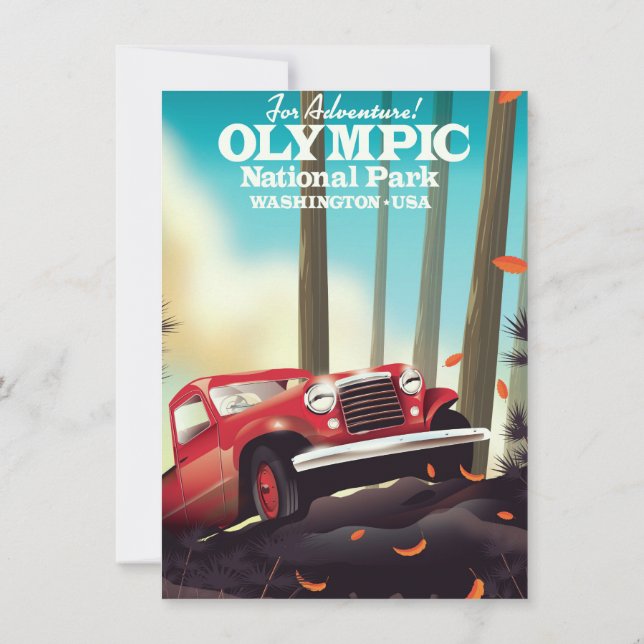 För äventyr! Olympiska nationalparken Washington. Inbjudningar (Baksida)