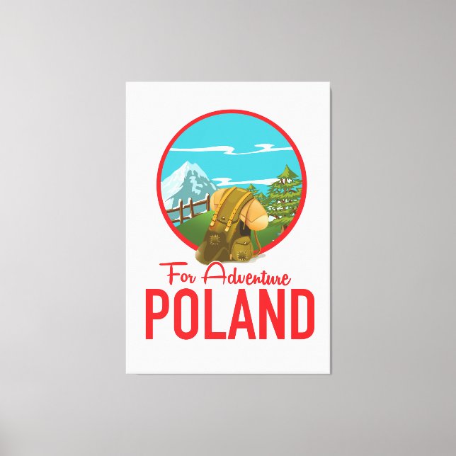 För Äventyr Poland Travel logotyp Canvastryck (Framsida)