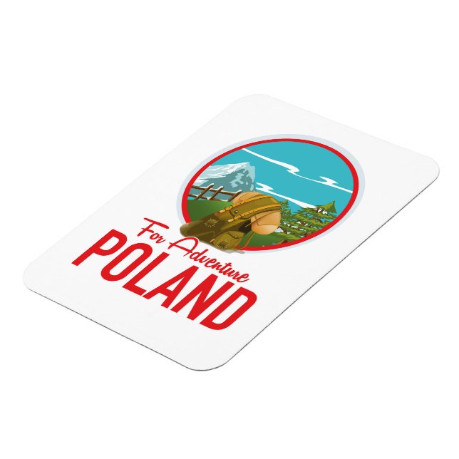 För Äventyr Poland Travel logotyp Magnet (Vänstra Sidan)