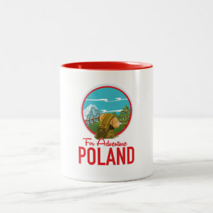 För Äventyr Poland Travel logotyp Två-Tonad Mugg