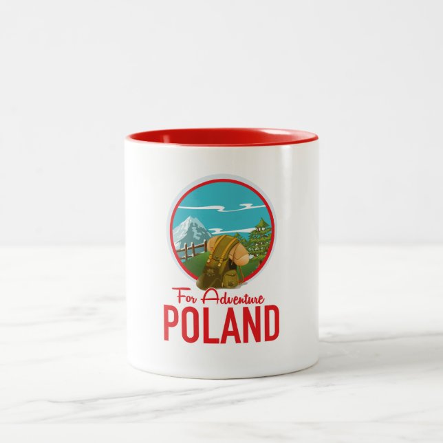 För Äventyr Poland Travel logotyp Två-Tonad Mugg (Center)