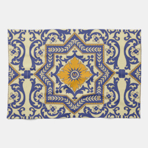 För Azulejo för Monogram keramisk handduk för Kökshandduk
