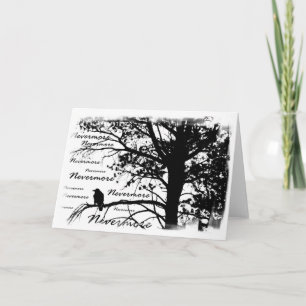 För B&W korpsvart Silhouette Nevermore Kort