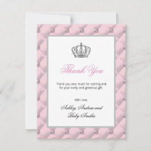 För baby showerfödelsedag för Princess tack rosor Kort