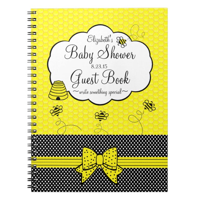 För baby showergäst för bi Themed bok Anteckningsbok (Framsidan)