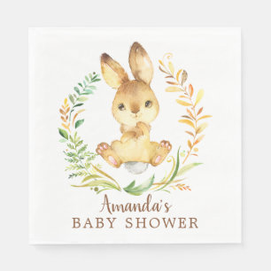 För baby showerpapper för söt kanin neutrala pappersservett