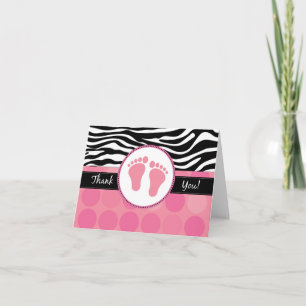 För baby showertack för mod zebra tryck vikta kort