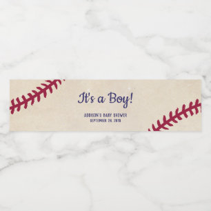 För baby showervattenflaska för baseball Themed Vattenflaskor Etikett