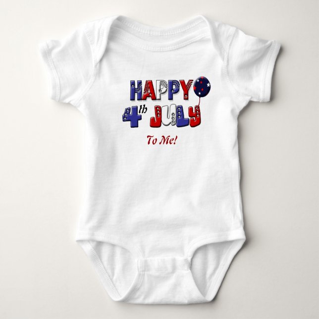 För babyar 4th först av den Juli Independenece Tee (Framsida)