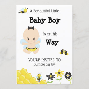 För babybi för *~* gullig inbjudan för dusch för