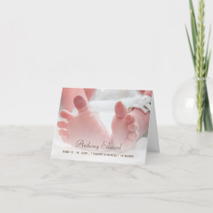 För babyfot för elegantt foto nyfött meddelande