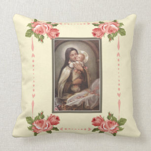 För babyJesus för St. Therese rosa ros Manger Kudde