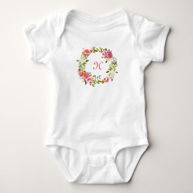 För babyTutu för Monogram initial rosenkrans för Tee Shirt (Framsida)