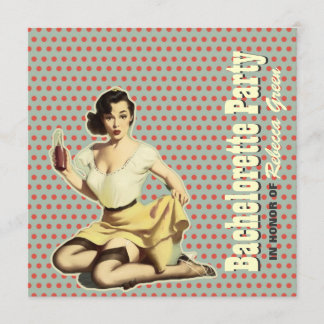 för bacheloretteparty för retro vintage rolig inbjudningar
