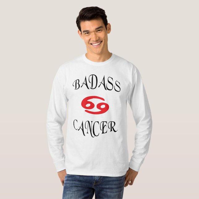 För Badass för cancerZodiaccoola rolig gåva Tee (Hel framsida)