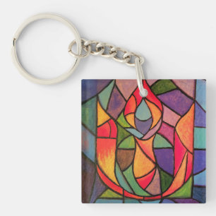 För bägarekonst för UU flammande Keychain