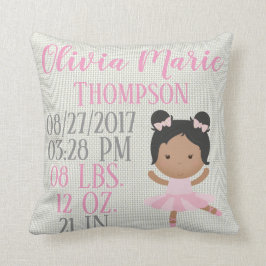 För Ballerinabalett för afrikansk amerikan rosa Kudde