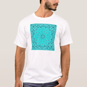 För BandanaScarf för Lt Turkos Paisley westernt Tee