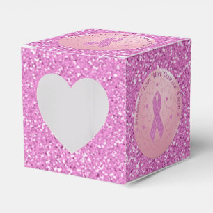 För bandglitter för bröstcancer boxas den rosa presentaskar