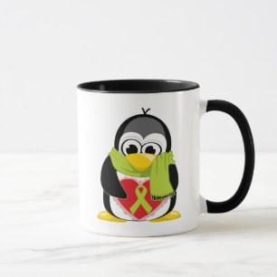 För bandpingvin för limefrukt grön Scarf Mugg